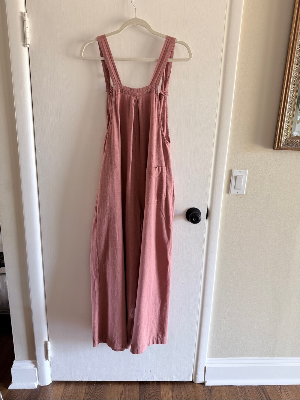 NATURAL LIFE Wide-Leg Linen-like Cotton Jumpsuit, Flowy Wide Leg, Small Medium - Picture 9 of 14